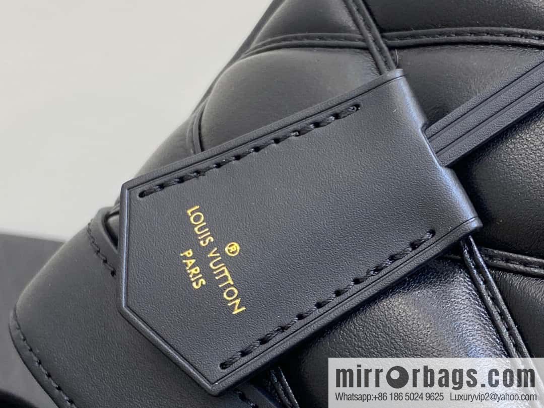 [Premium‑quality] M23666 black rhombus, full leather shell bag series Alma BB shell handbag