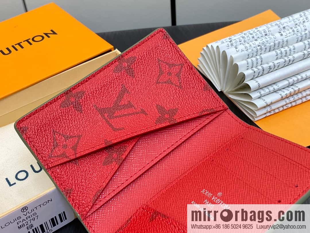 [Premium‑quality] M82797 green, silk screen card holder wallet series, pocket wallet