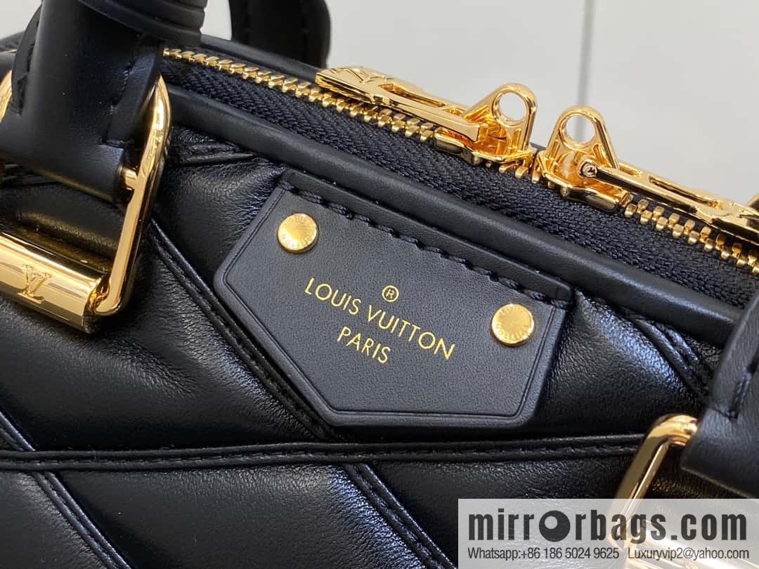 [Premium‑quality] M23666 black rhombus, full leather shell bag series Alma BB shell handbag