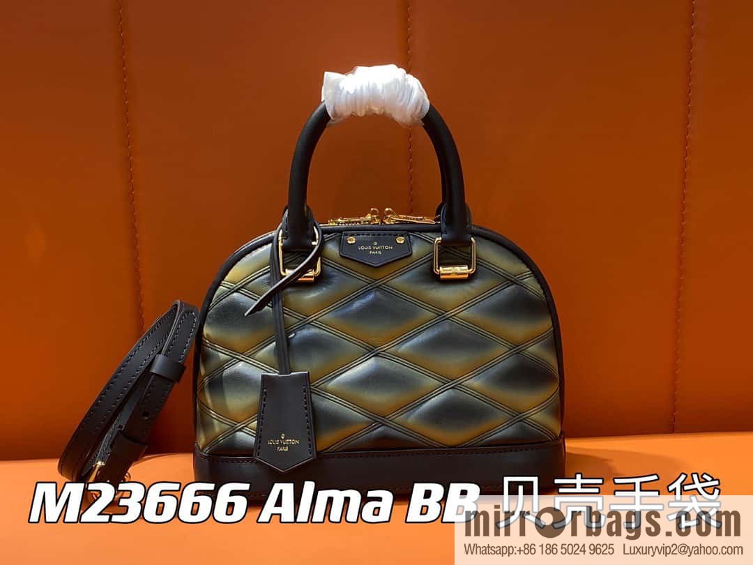 [Premium‑quality] M23666 gradual change diamond, full leather shell bag series Alma BB shell handbag