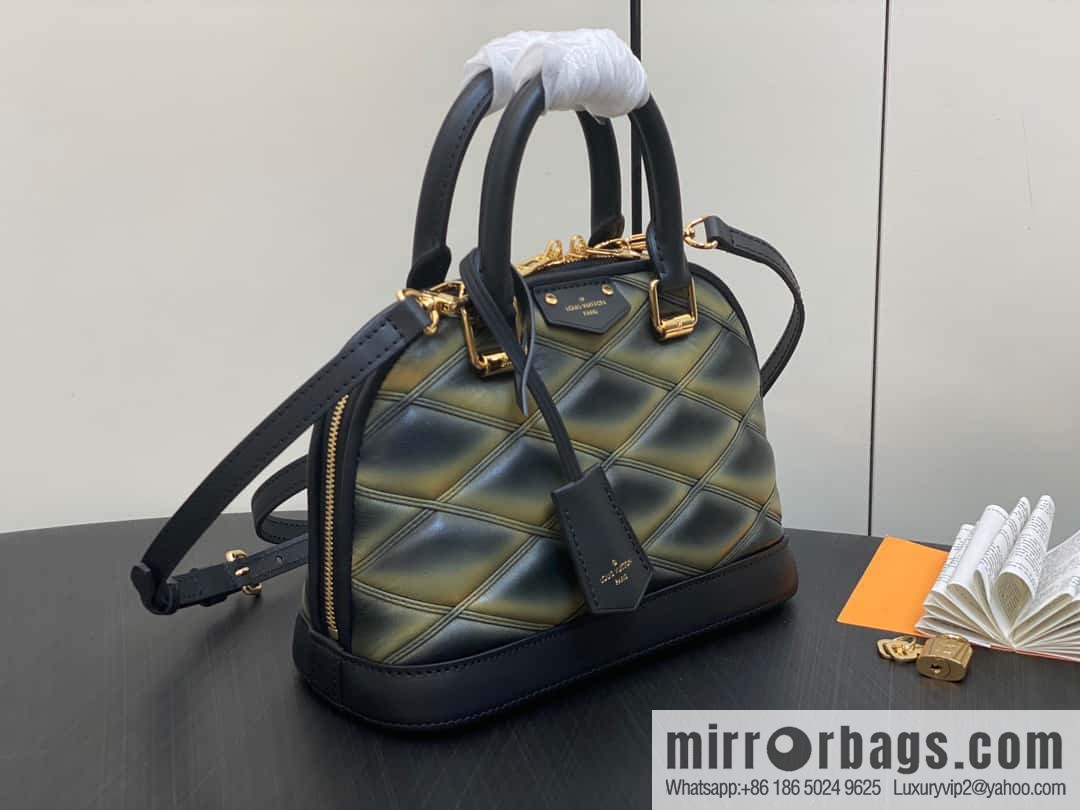 [Premium‑quality] M23666 gradual change diamond, full leather shell bag series Alma BB shell handbag