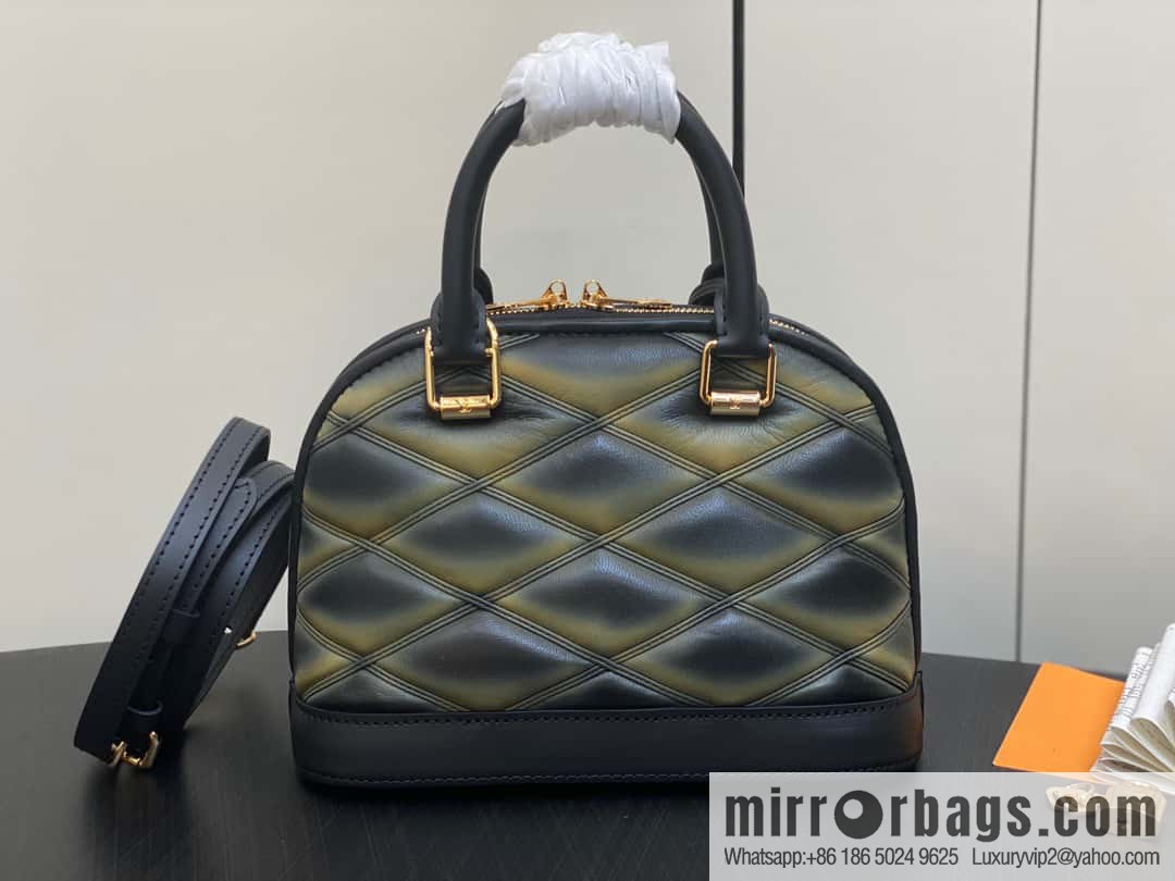 [Premium‑quality] M23666 gradual change diamond, full leather shell bag series Alma BB shell handbag