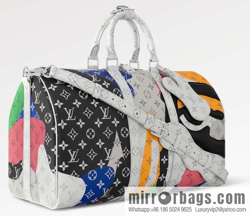 [Boutique‑grade] M23160 white flower (eye series) travel bag series KEEPALL BANDOULIZRE 45 travel bag