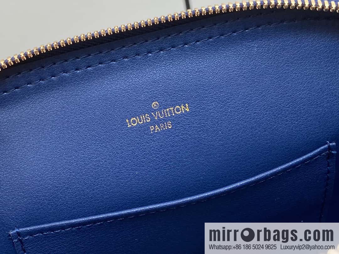 [Premium‑quality] M23666 dark blue rhombus, full leather shell bag series Alma BB shell handbag