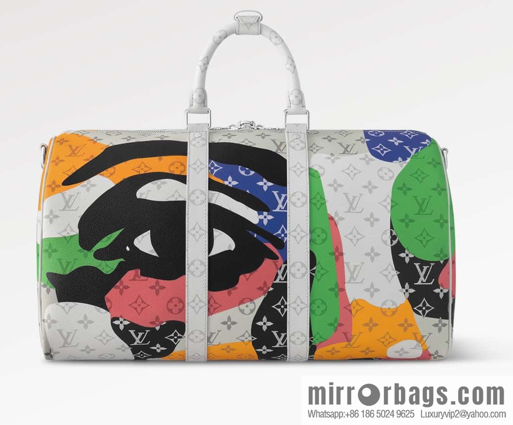 [Boutique‑grade] M23160 white flower (eye series) travel bag series KEEPALL BANDOULIZRE 45 travel bag