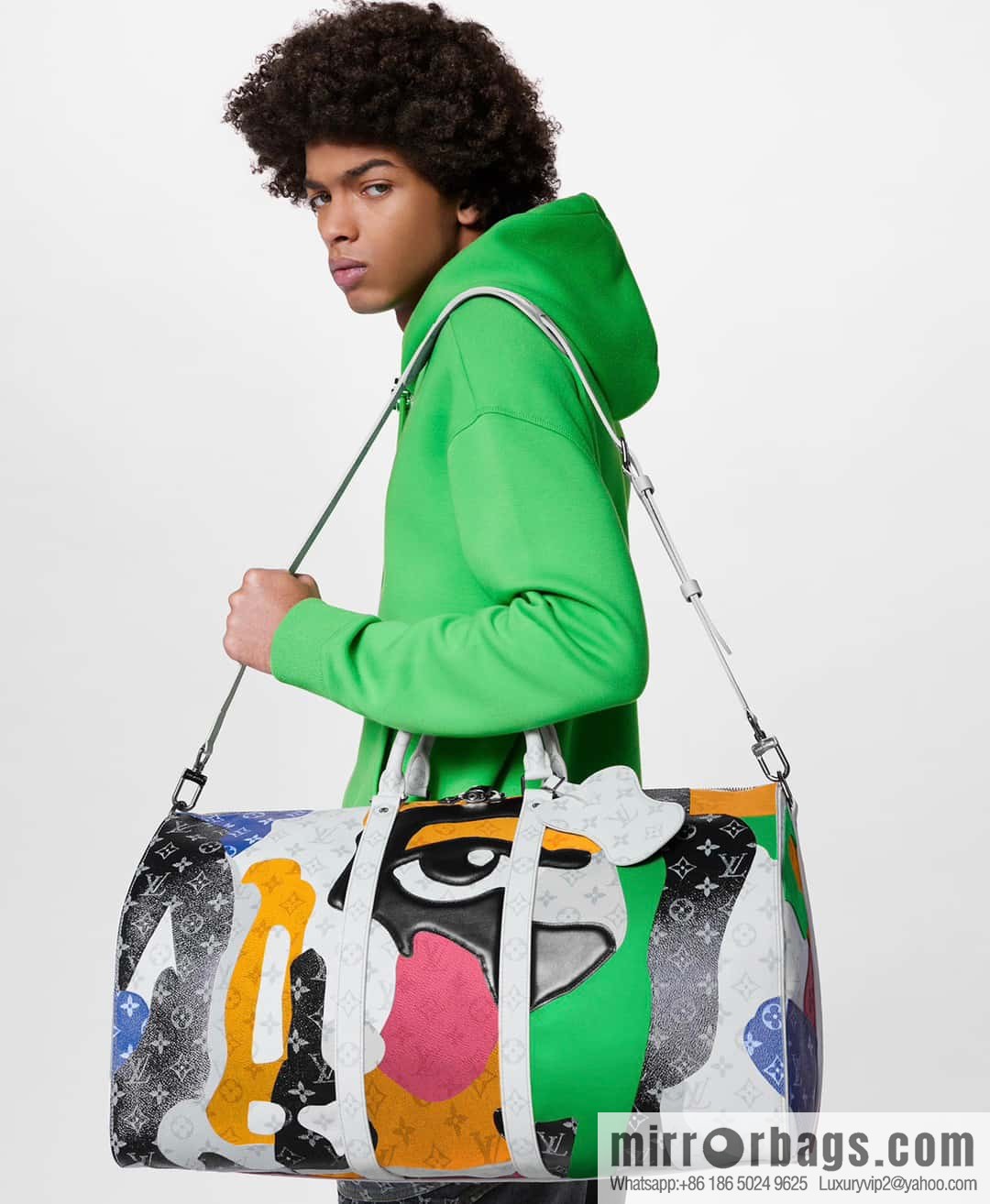 [Boutique‑grade] M23160 white flower (eye series) travel bag series KEEPALL BANDOULIZRE 45 travel bag