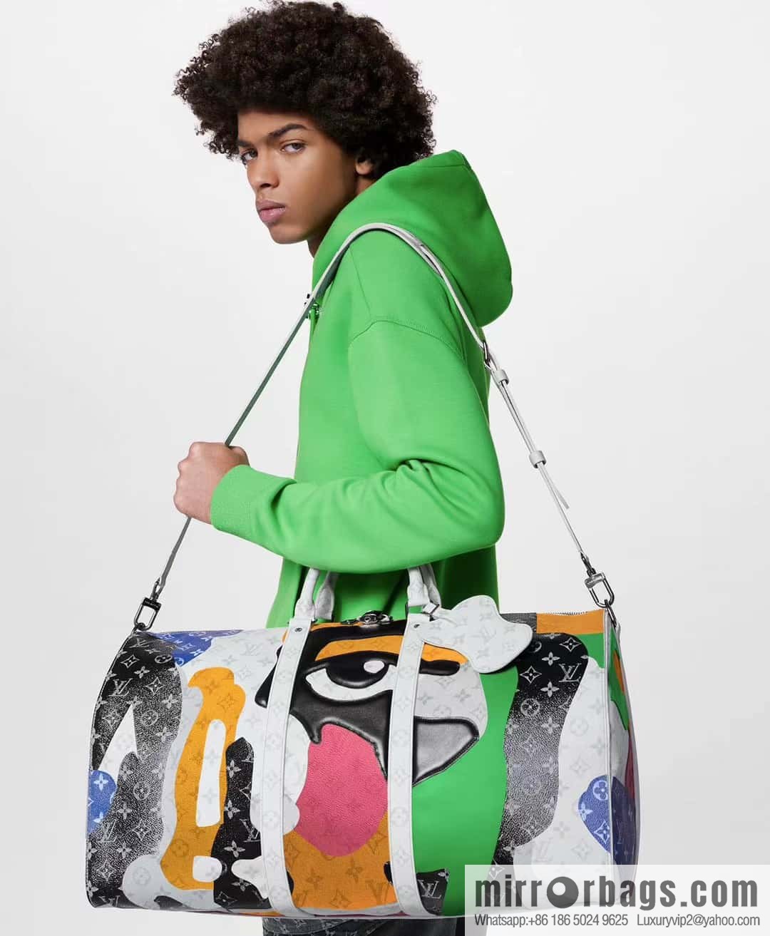 [Boutique‑grade] M23160 white flower (eye series) travel bag series KEEPALL BANDOULIZRE 45 travel bag