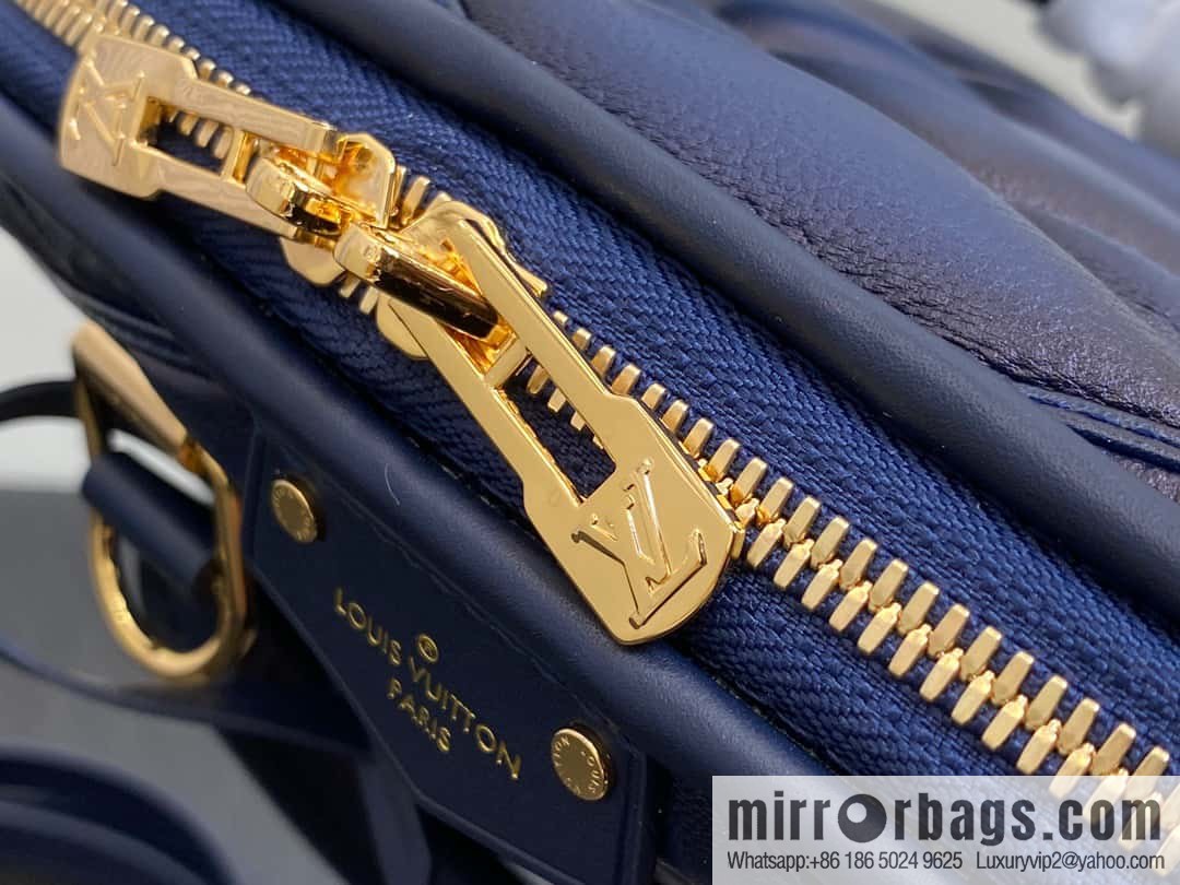 [Premium‑quality] M23666 dark blue rhombus, full leather shell bag series Alma BB shell handbag