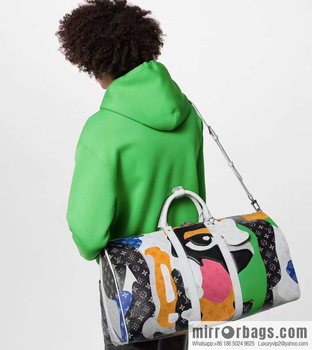 [Boutique‑grade] M23160 white flower (eye series) travel bag series KEEPALL BANDOULIZRE 45 travel bag