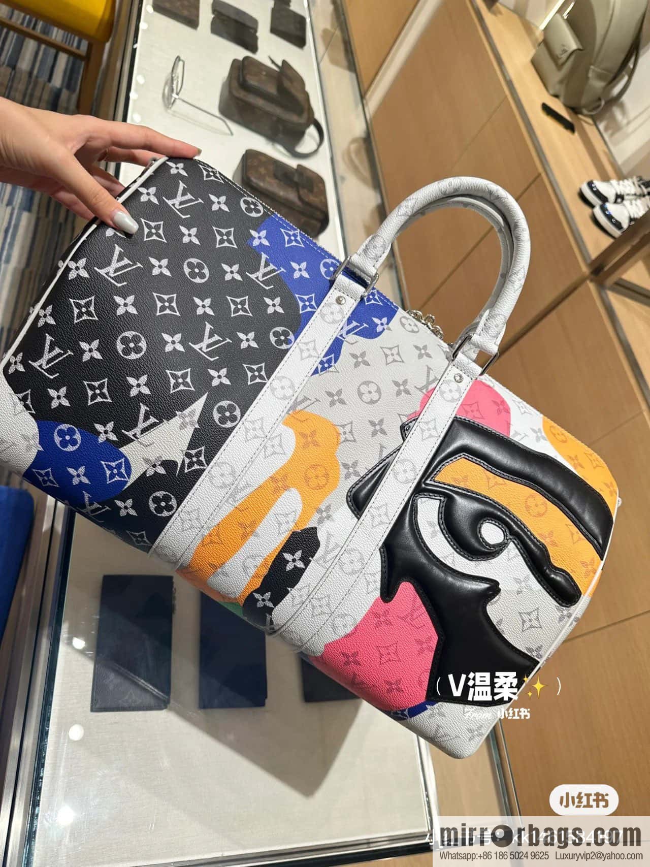 [Boutique‑grade] M23160 white flower (eye series) travel bag series KEEPALL BANDOULIZRE 45 travel bag