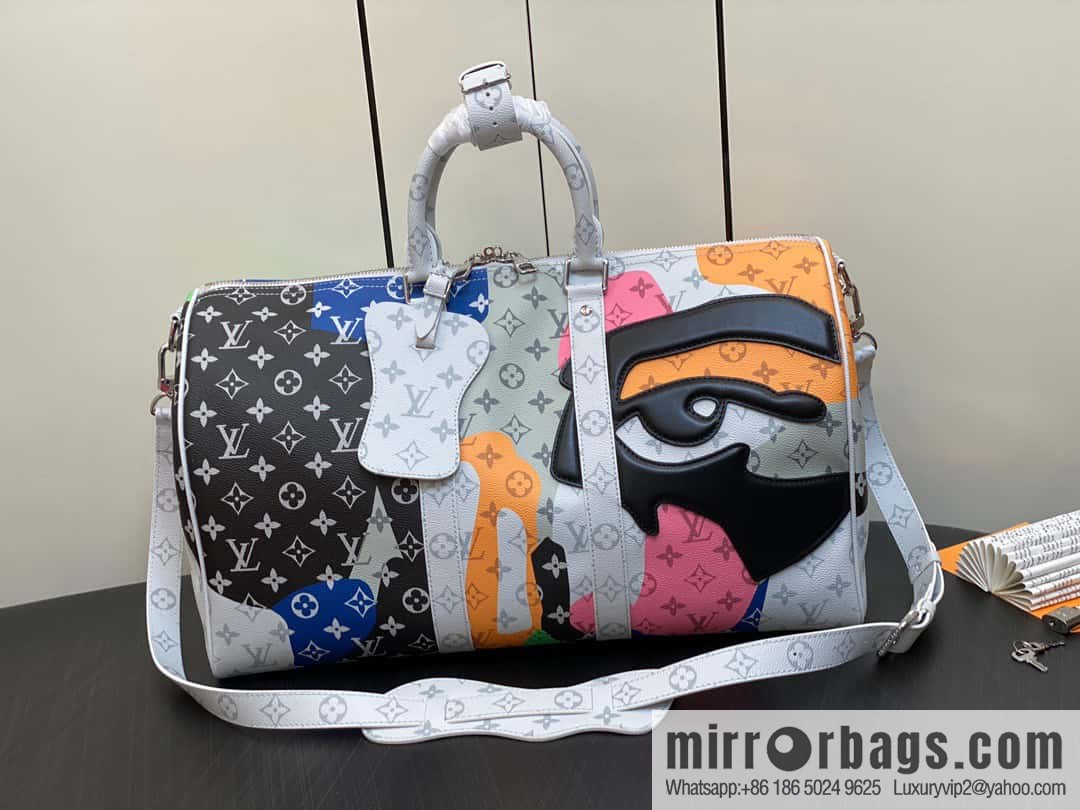 [Boutique‑grade] M23160 white flower (eye series) travel bag series KEEPALL BANDOULIZRE 45 travel bag