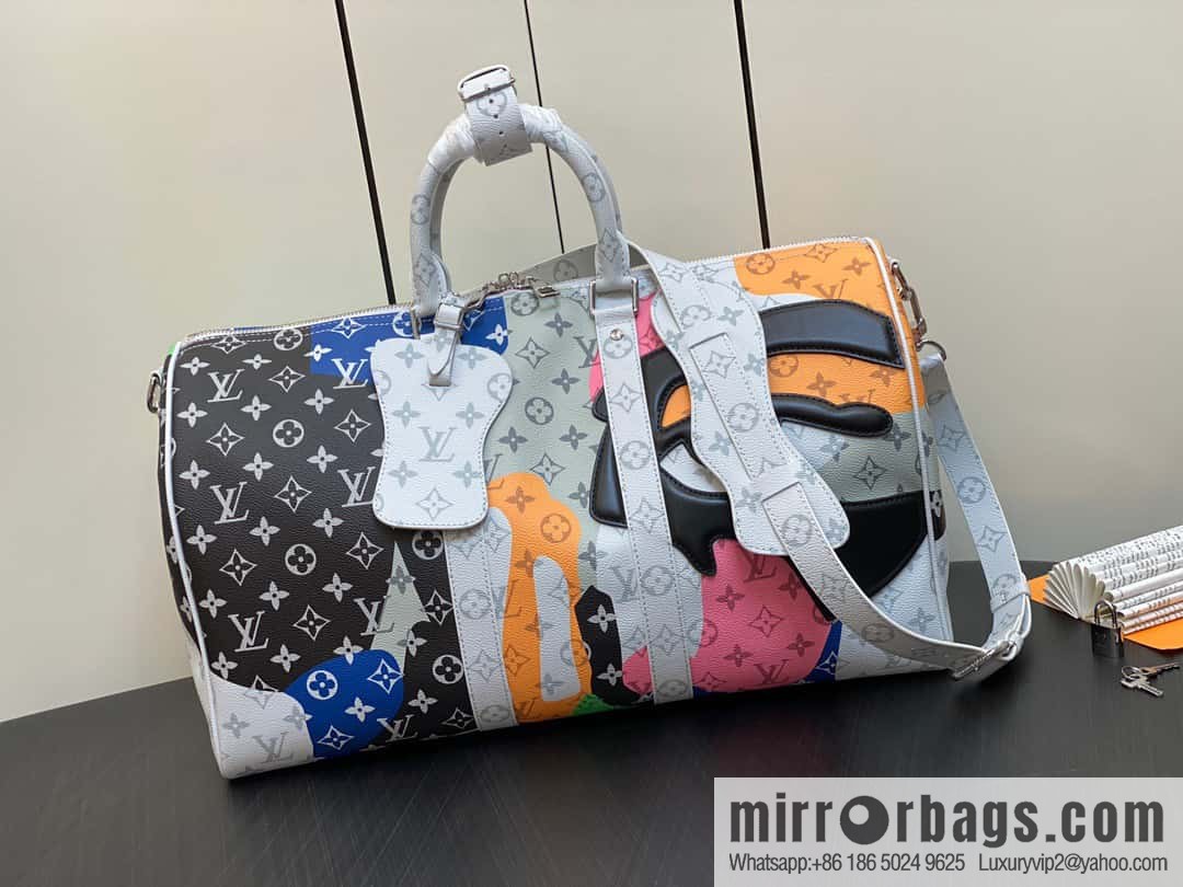 [Boutique‑grade] M23160 white flower (eye series) travel bag series KEEPALL BANDOULIZRE 45 travel bag