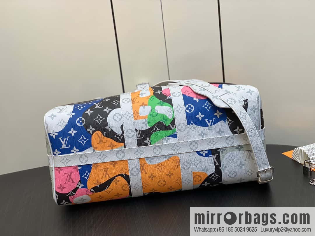 [Boutique‑grade] M23160 white flower (eye series) travel bag series KEEPALL BANDOULIZRE 45 travel bag