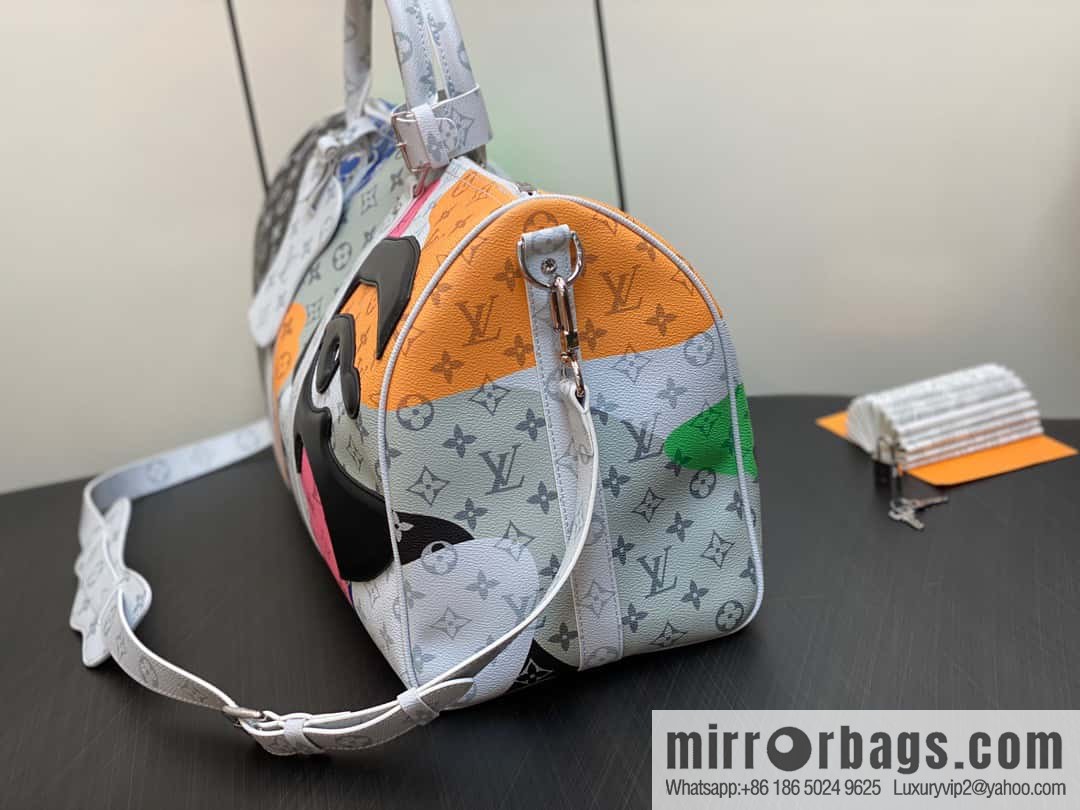 [Boutique‑grade] M23160 white flower (eye series) travel bag series KEEPALL BANDOULIZRE 45 travel bag