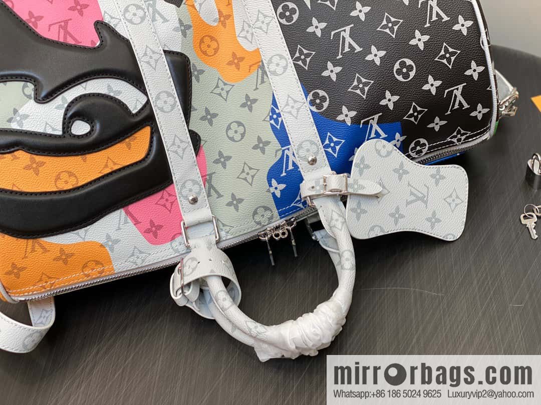 [Boutique‑grade] M23160 white flower (eye series) travel bag series KEEPALL BANDOULIZRE 45 travel bag