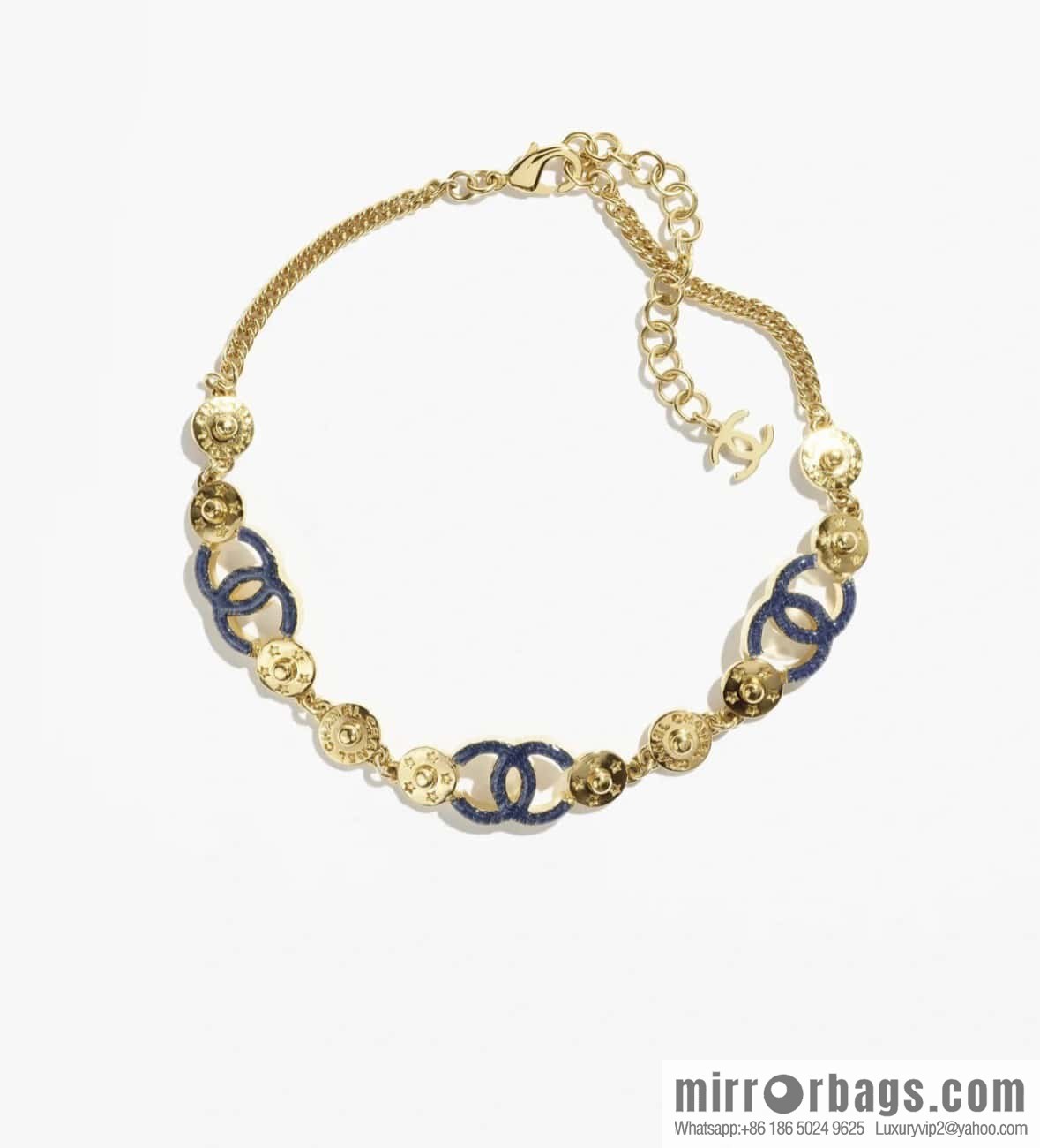 ❗️New ❗️☀️ New ☑️ Chanel Denim Double C Button Necklace ☀️