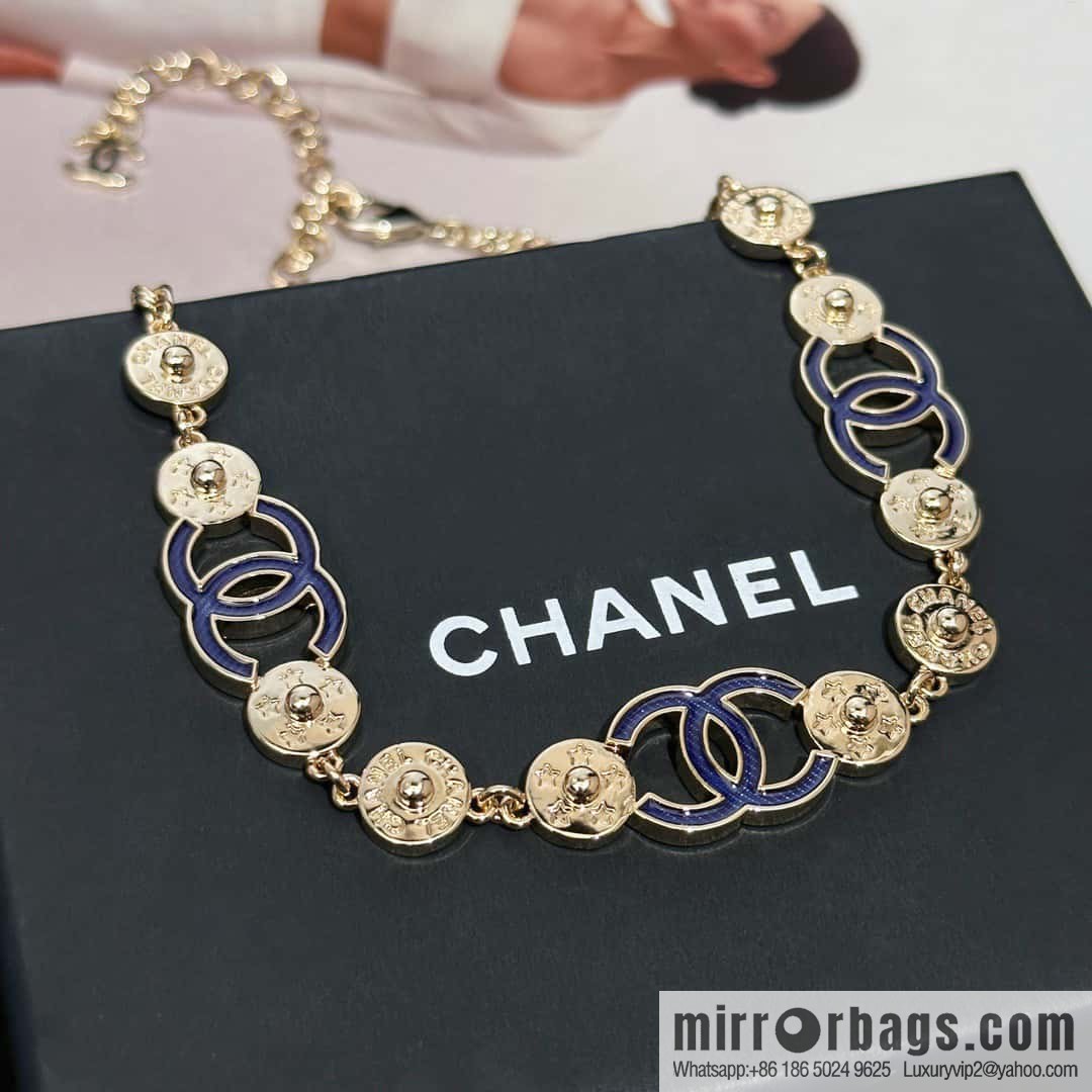 ❗️New ❗️☀️ New ☑️ Chanel Denim Double C Button Necklace ☀️