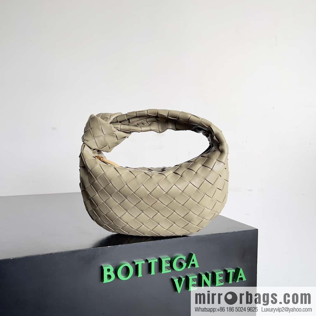 Bv2022 new Mini Jodie braided knotted round hobo bag, model: 651876 taupe