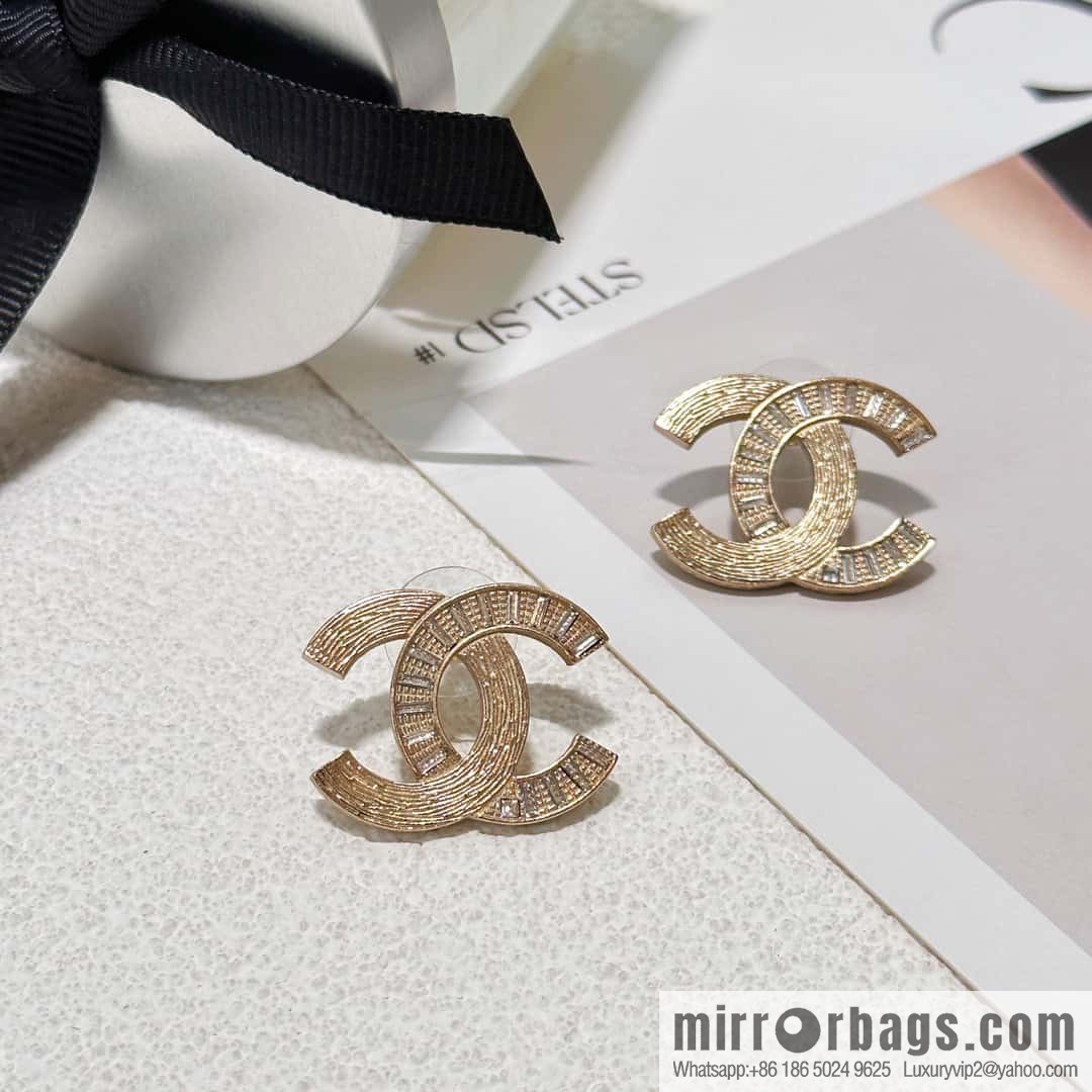 ❗️New ❗️☀️ New ☑️ Chanel c1 double c square diamond stud earrings ☀️