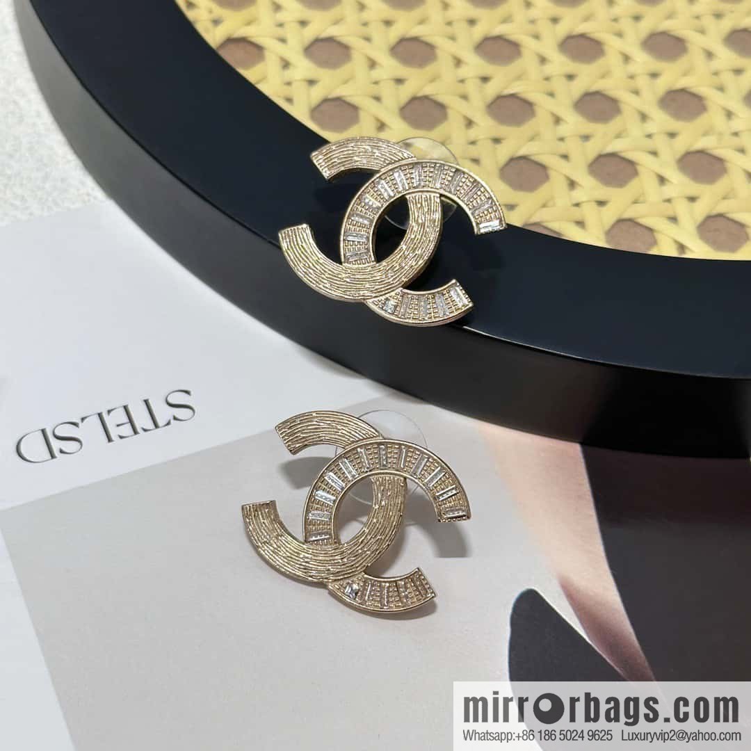 ❗️New ❗️☀️ New ☑️ Chanel c1 double c square diamond stud earrings ☀️
