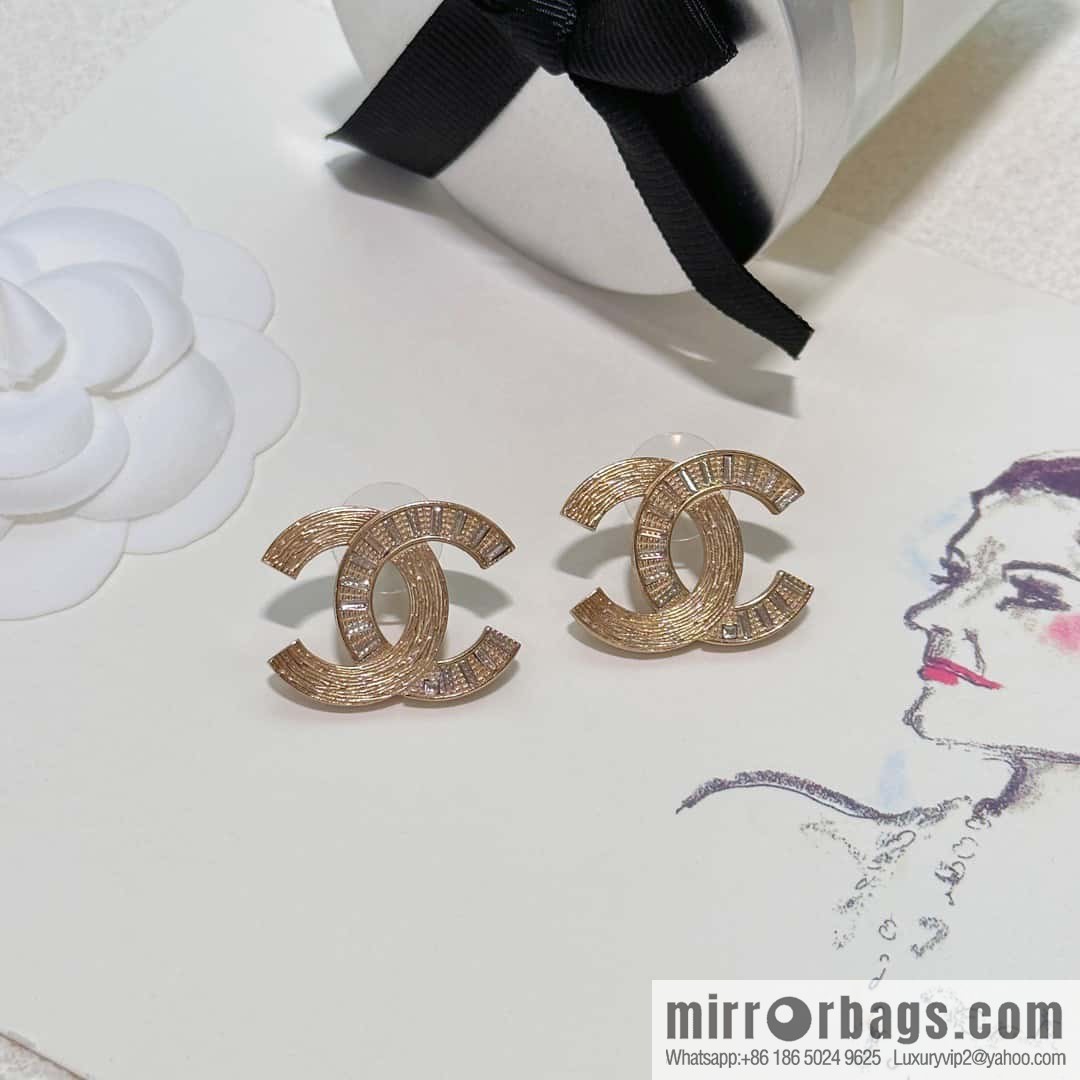 ❗️New ❗️☀️ New ☑️ Chanel c1 double c square diamond stud earrings ☀️