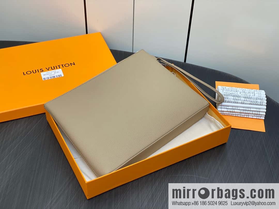 [Premium‑quality] M69837 apricot, full leather M82278 clutch bag series