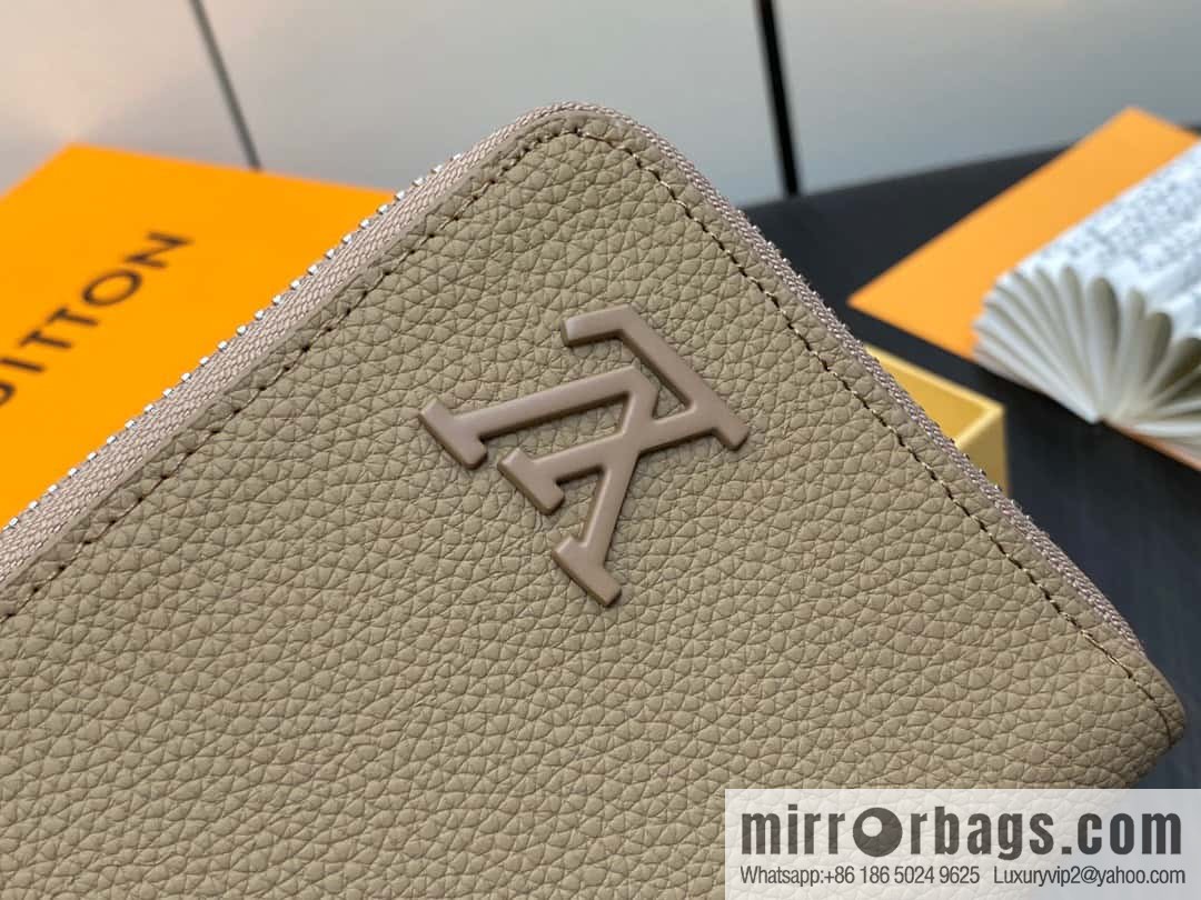 [Premium‑quality] M81810 apricot, full leather, single zipper wallet series Zippy Aer zipper wallet m81767 81743 LV Aerogram leather (fabric) zipper wallet
