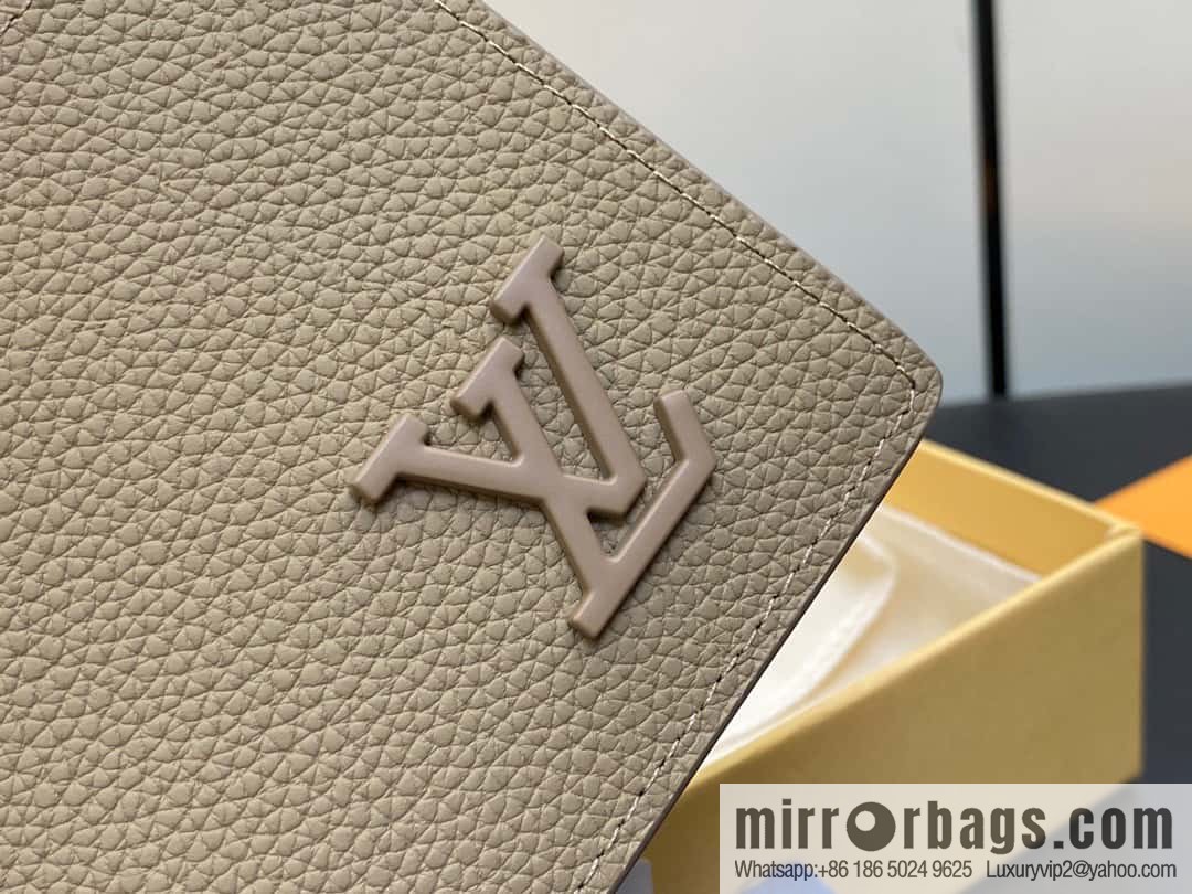 [Boutique‑grade] M81822 apricot, full leather suit wallet series MULTIPLE Aer wallet m81822 69829 apricot LV Aerogram Multiple wallet
