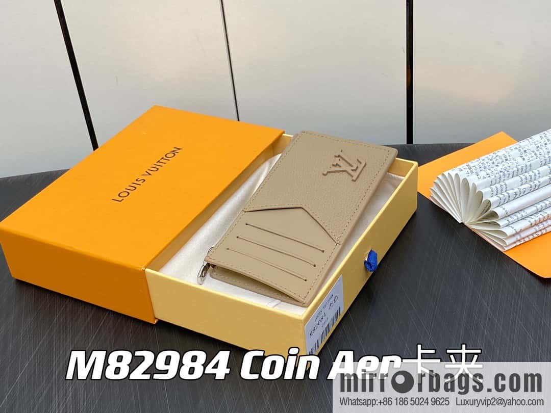 [Boutique‑grade] M82984 apricot, full leather card holder wallet series Coin Aer card holder m82084 82068