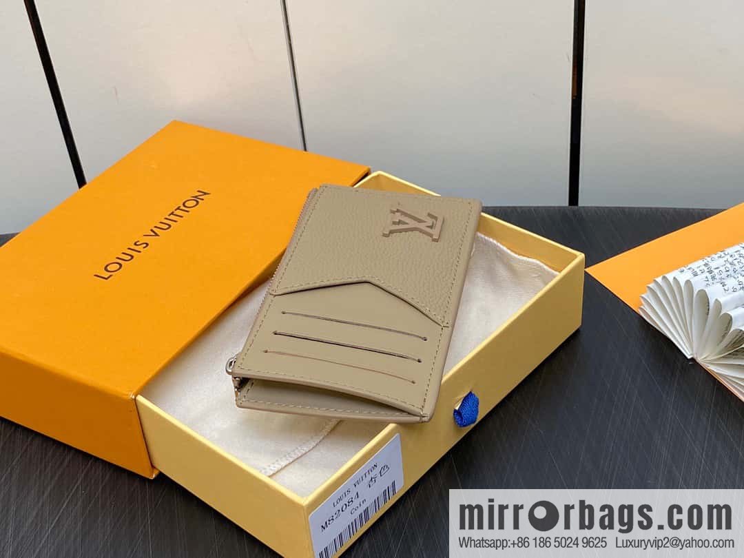 [Boutique‑grade] M82984 apricot, full leather card holder wallet series Coin Aer card holder m82084 82068