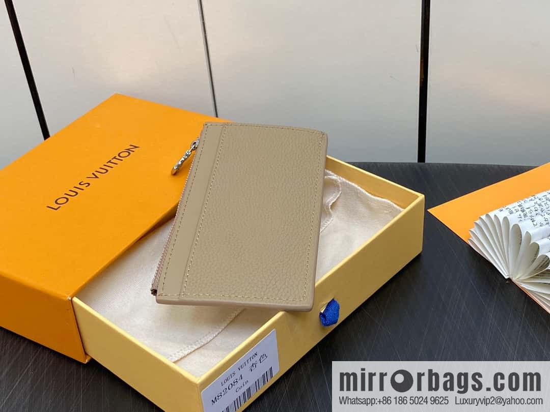 [Boutique‑grade] M82984 apricot, full leather card holder wallet series Coin Aer card holder m82084 82068
