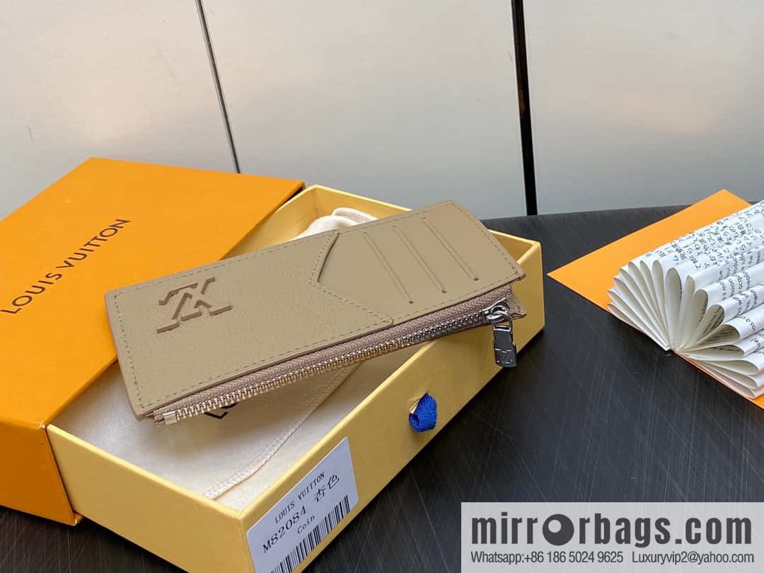 [Boutique‑grade] M82984 apricot, full leather card holder wallet series Coin Aer card holder m82084 82068