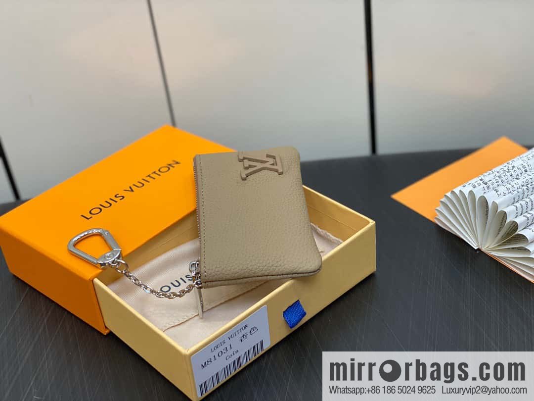 [Boutique‑grade] M81031 apricot, full leather key bag wallet series POCHETTE CLE key bag