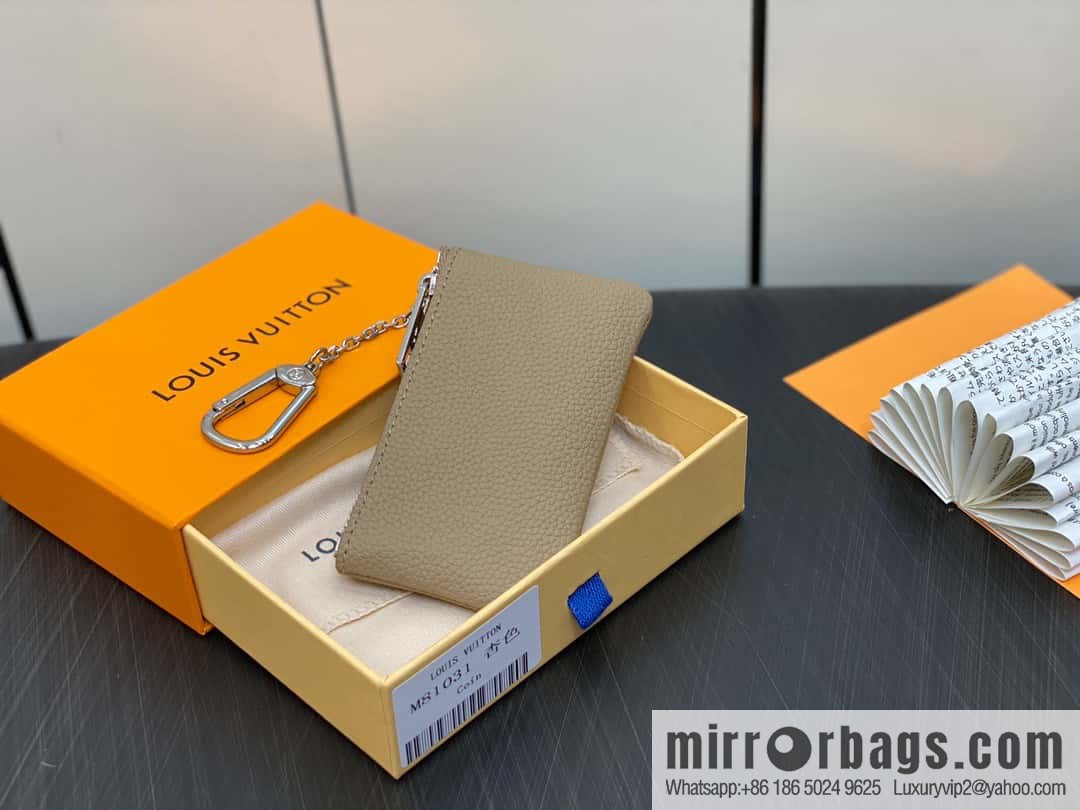 [Boutique‑grade] M81031 apricot, full leather key bag wallet series POCHETTE CLE key bag