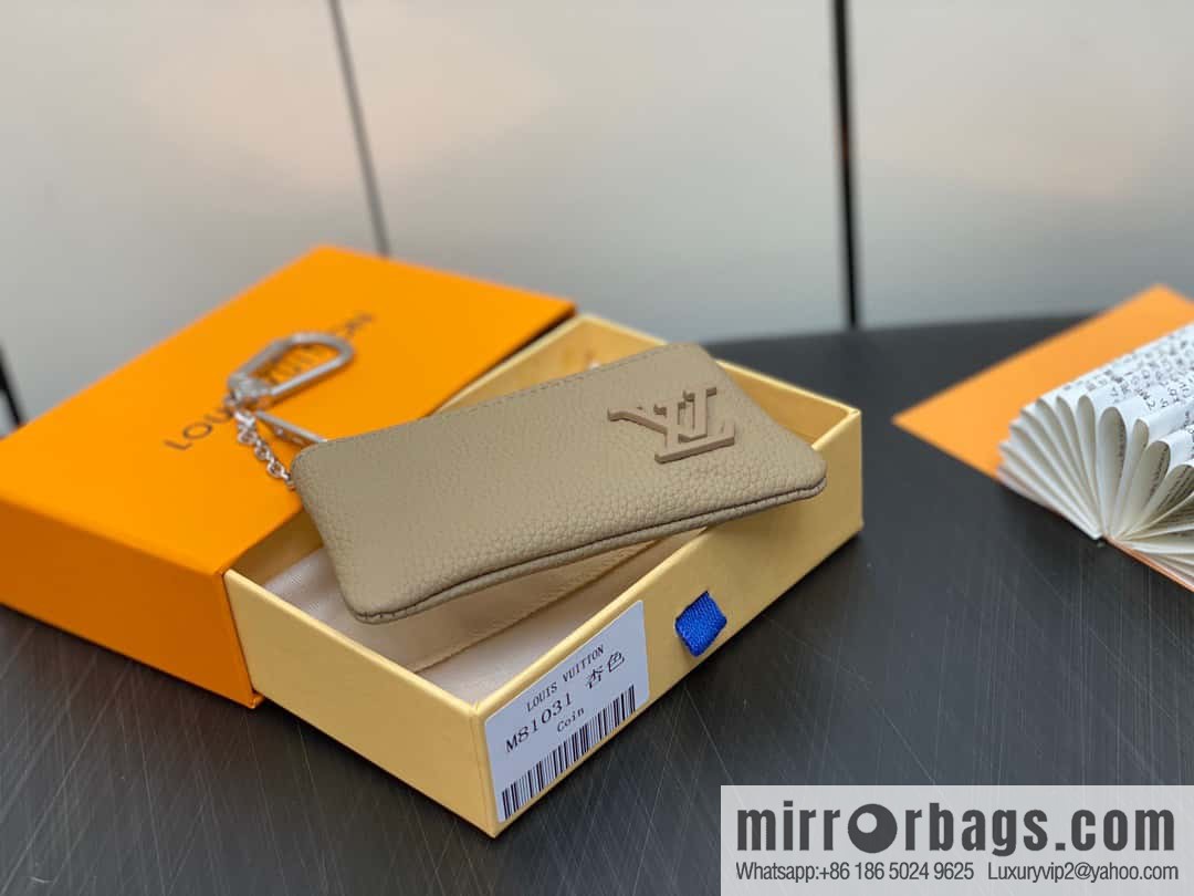 [Boutique‑grade] M81031 apricot, full leather key bag wallet series POCHETTE CLE key bag