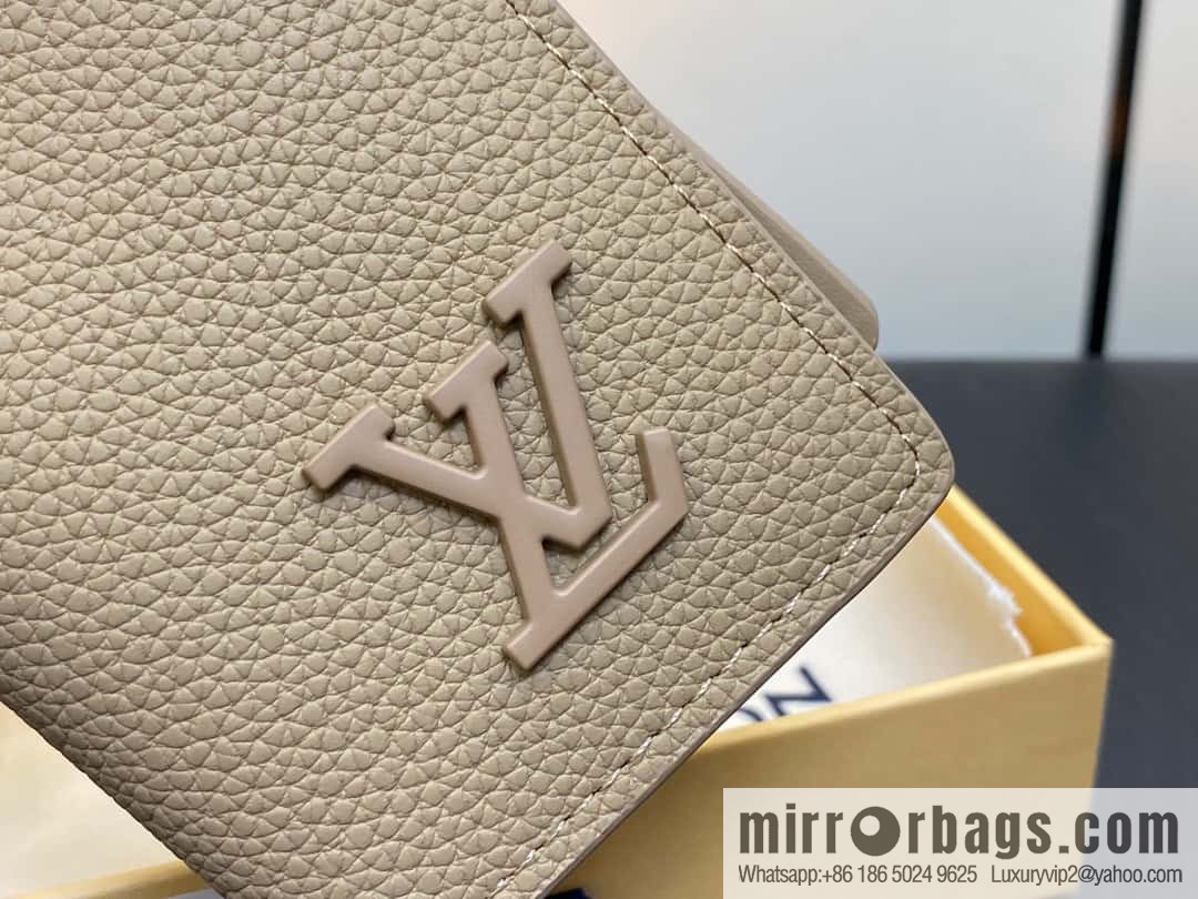[Boutique‑grade] M81730 apricot, full leather card holder wallet series, pocket Aer wallet M81730 69979 New LV Aerogram pocket wallet