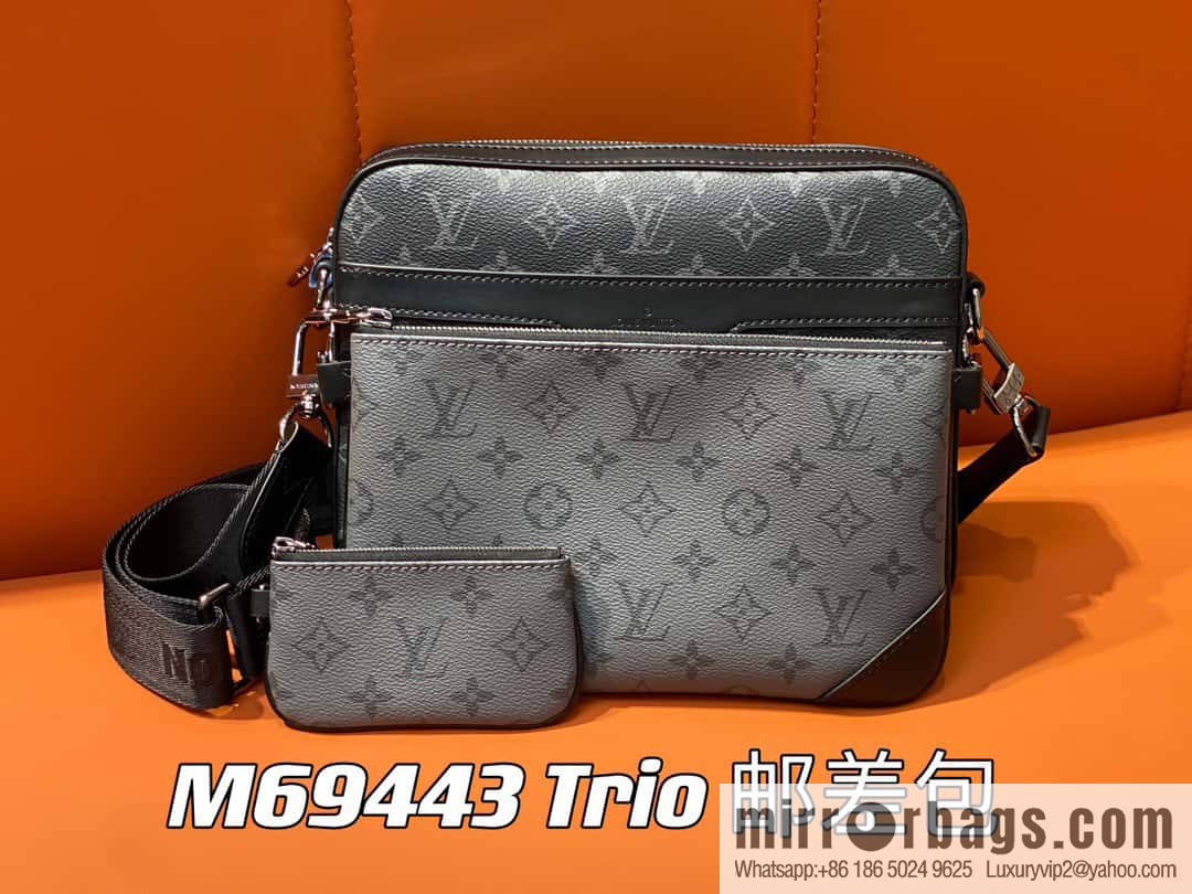 [Boutique‑grade] M69443 black flower, new version, men's bag three-piece messenger bag series Trio messenger bag