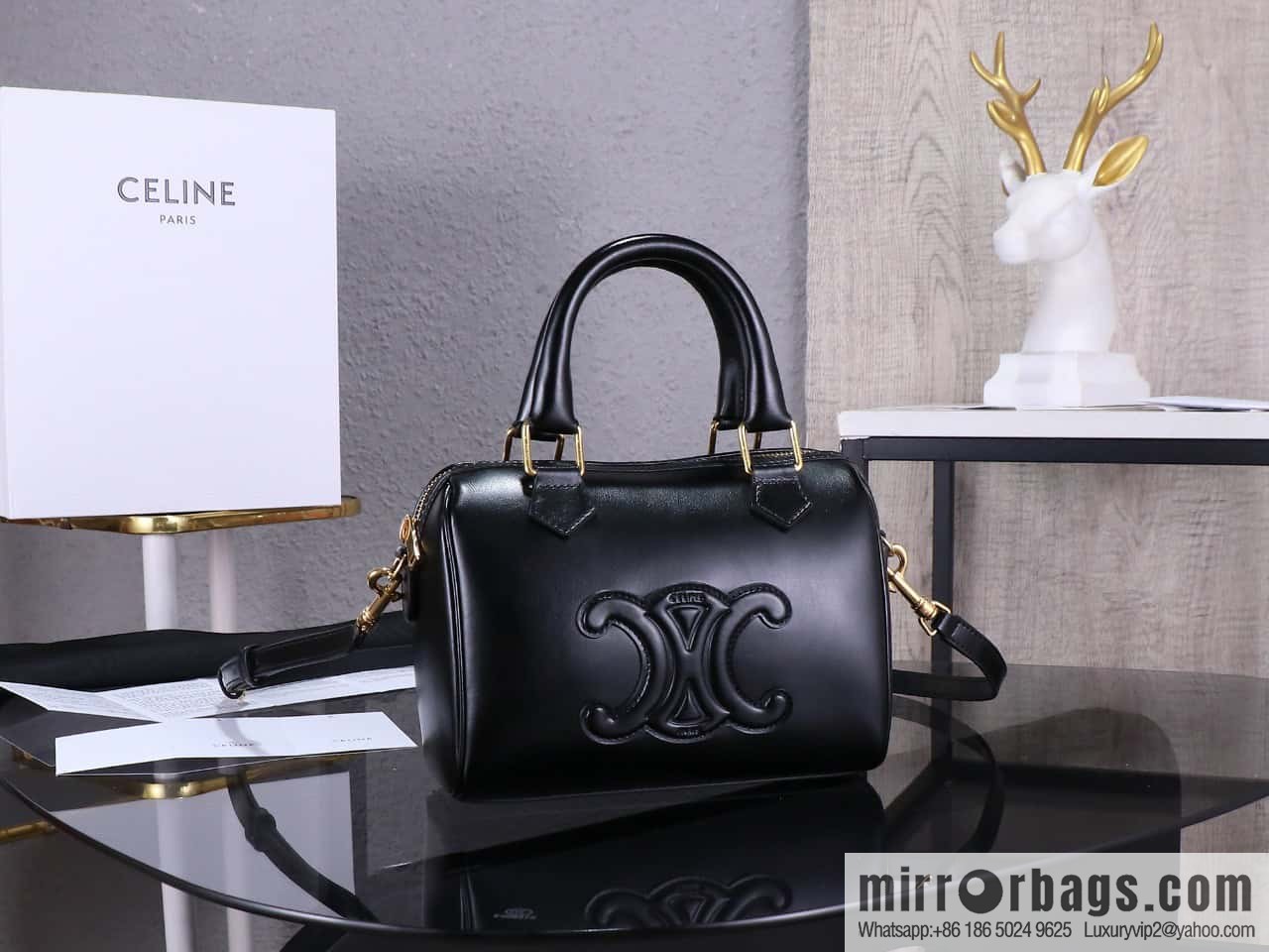 [Premium quality, all-steel hardware γπππππ‘π| small smooth cow leather (fabric) Boston model: 113773
