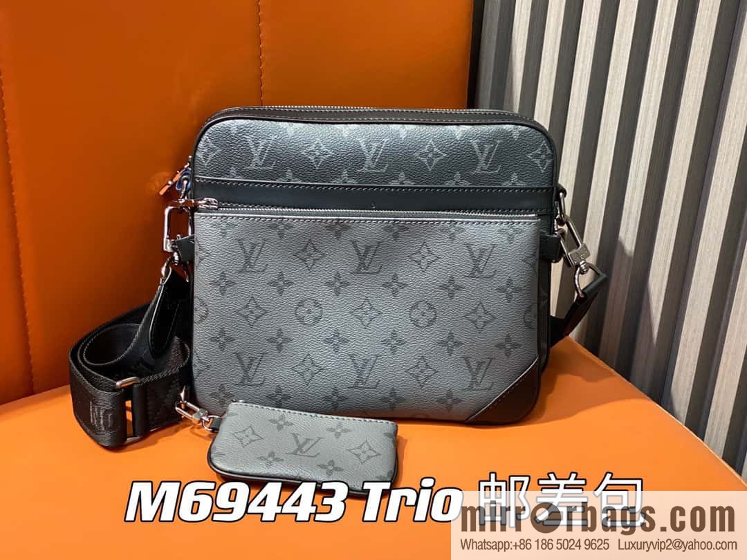 [Boutique‑grade] M69443 black flower, new version, men's bag three-piece messenger bag series Trio messenger bag