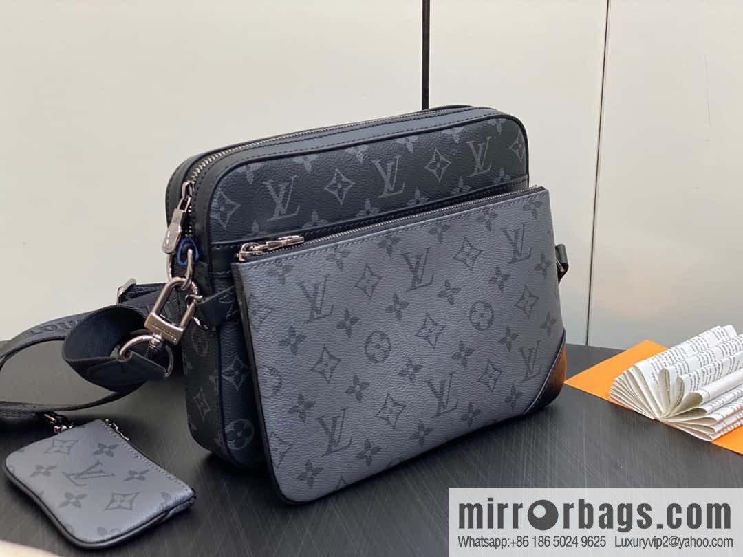 [Boutique‑grade] M69443 black flower, new version, men's bag three-piece messenger bag series Trio messenger bag