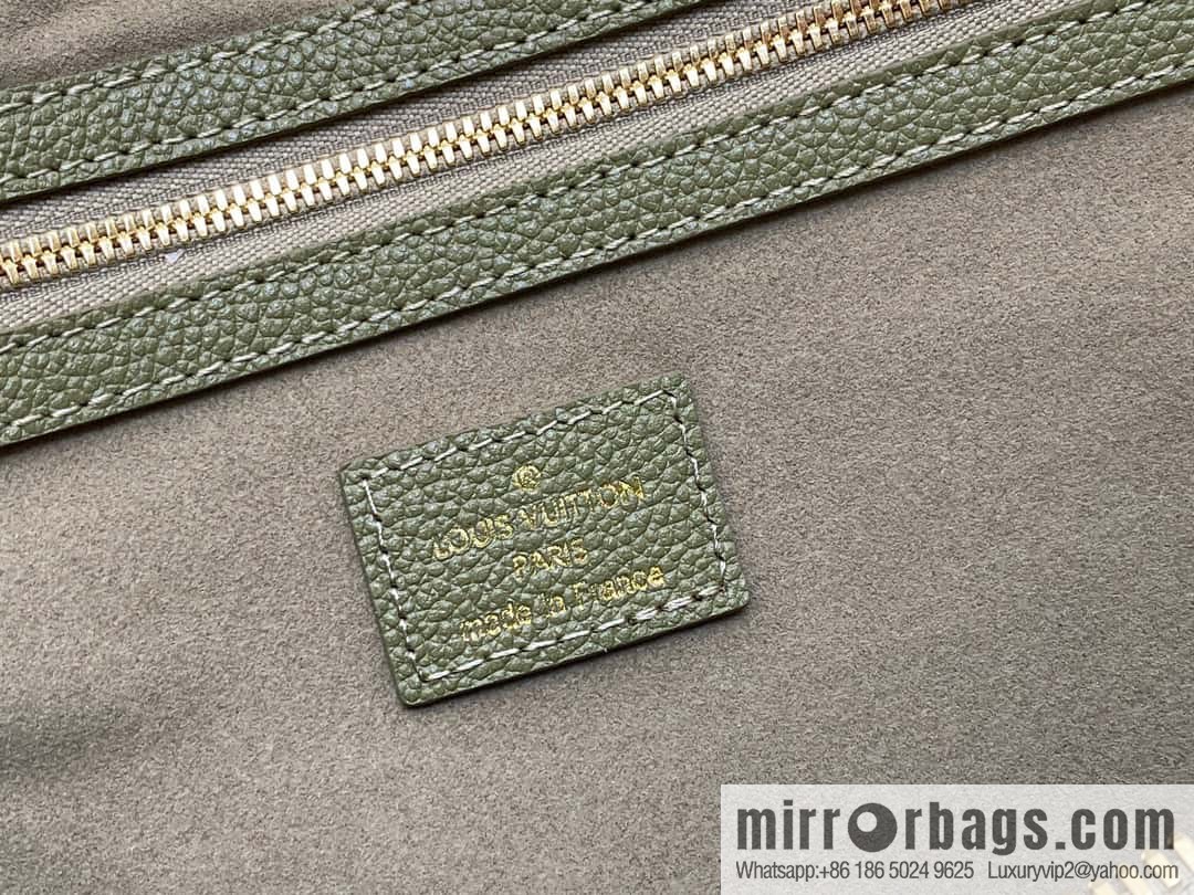 [Boutique‑grade] M46671 grass green, full leather embossed silk screen printing travel bag series Keepall Bandoulière 45 travel bag M46670 M46671