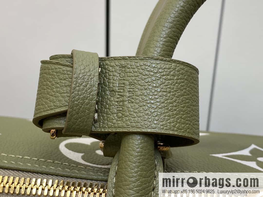 [Boutique‑grade] M46671 grass green, full leather embossed silk screen printing travel bag series Keepall Bandoulière 45 travel bag M46670 M46671