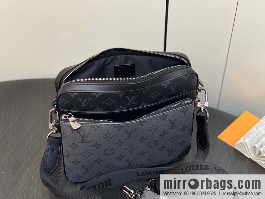 [Boutique‑grade] M69443 black flower, new version, men's bag three-piece messenger bag series Trio messenger bag