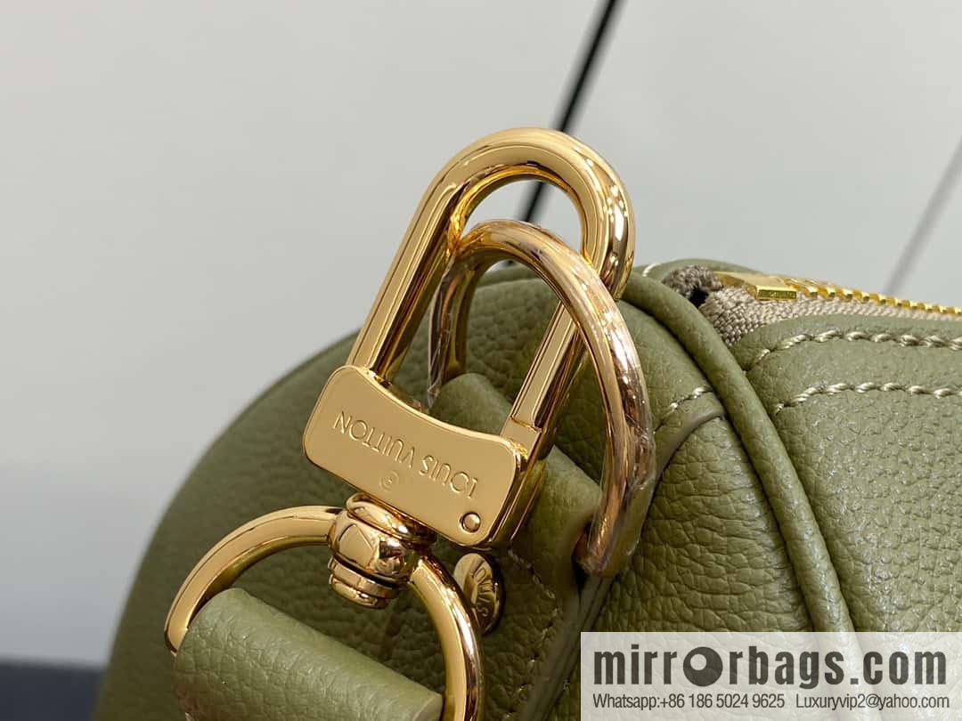 [Boutique‑grade] M46671 grass green, full leather embossed silk screen printing travel bag series Keepall Bandoulière 45 travel bag M46670 M46671