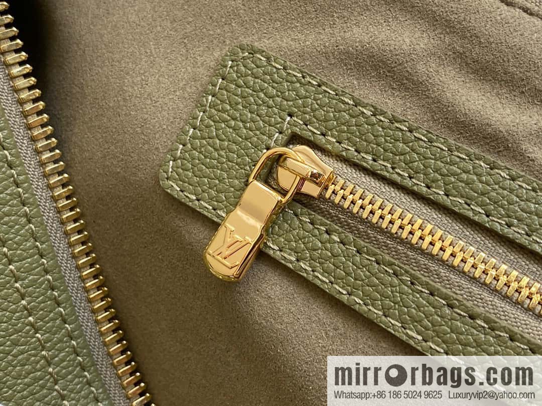 [Boutique‑grade] M46671 grass green, full leather embossed silk screen printing travel bag series Keepall Bandoulière 45 travel bag M46670 M46671