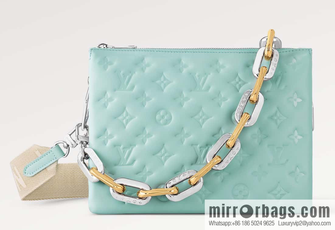 [Boutique‑grade] M22394 blue-green, full leather chain bag series, this Coussin small handbag.