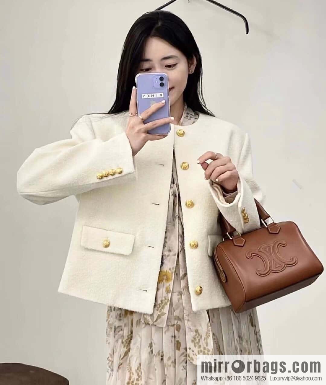 [Premium quality, all-steel hardware γπππππ‘π| small smooth cow leather (fabric) Boston model: 113773