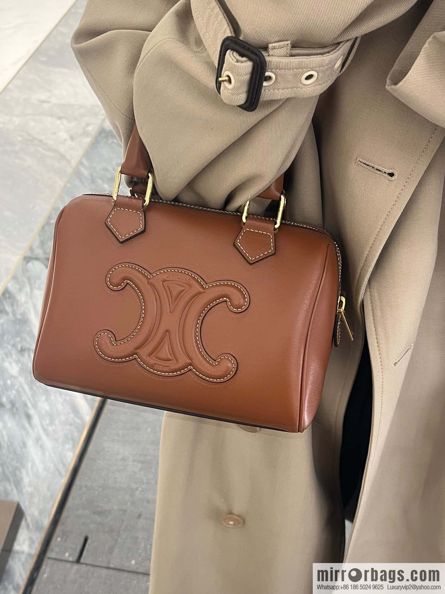 [Premium quality, all-steel hardware γπππππ‘π| small smooth cow leather (fabric) Boston model: 113773