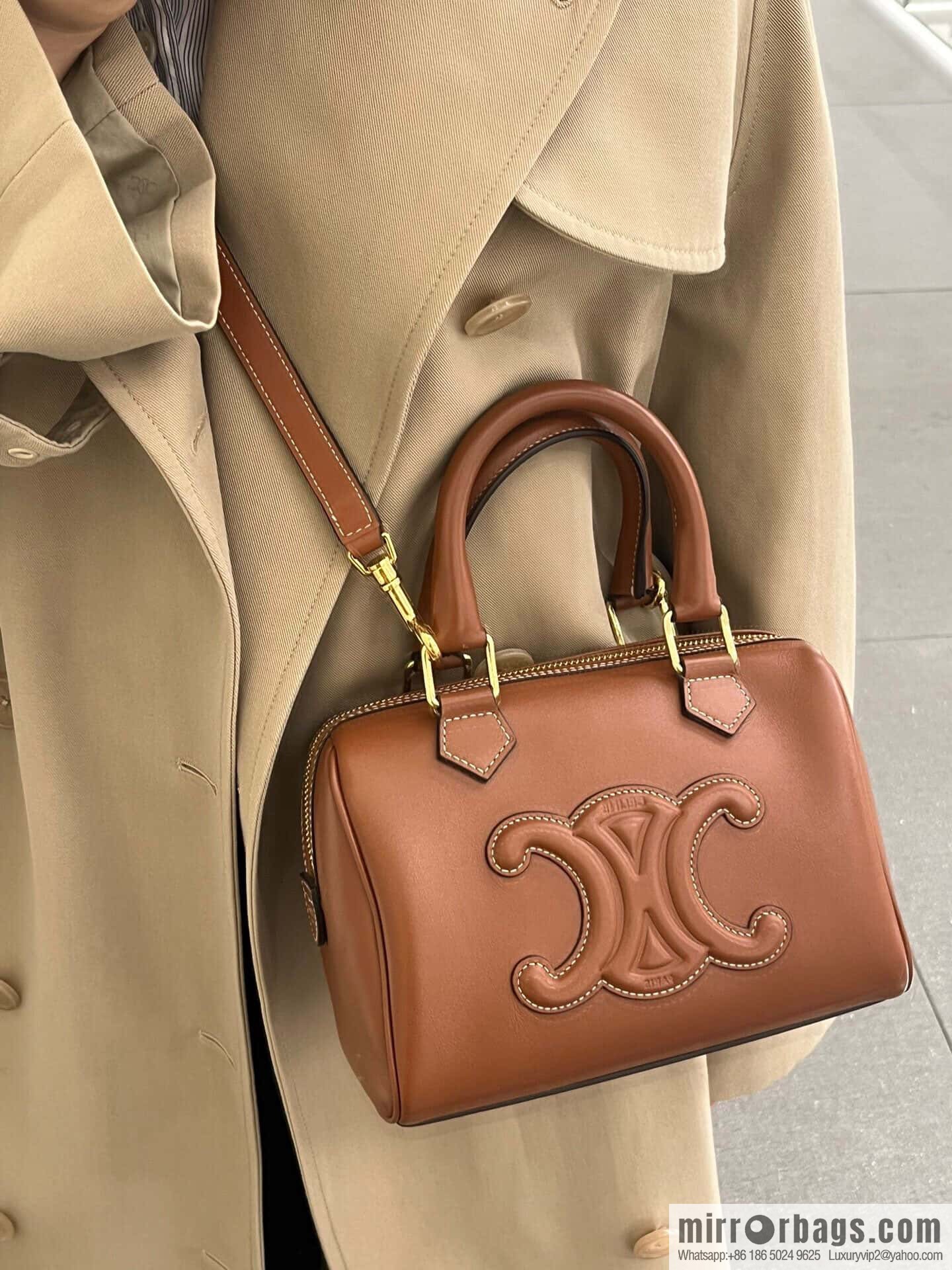 [Premium quality, all-steel hardware γπππππ‘π| small smooth cow leather (fabric) Boston model: 113773