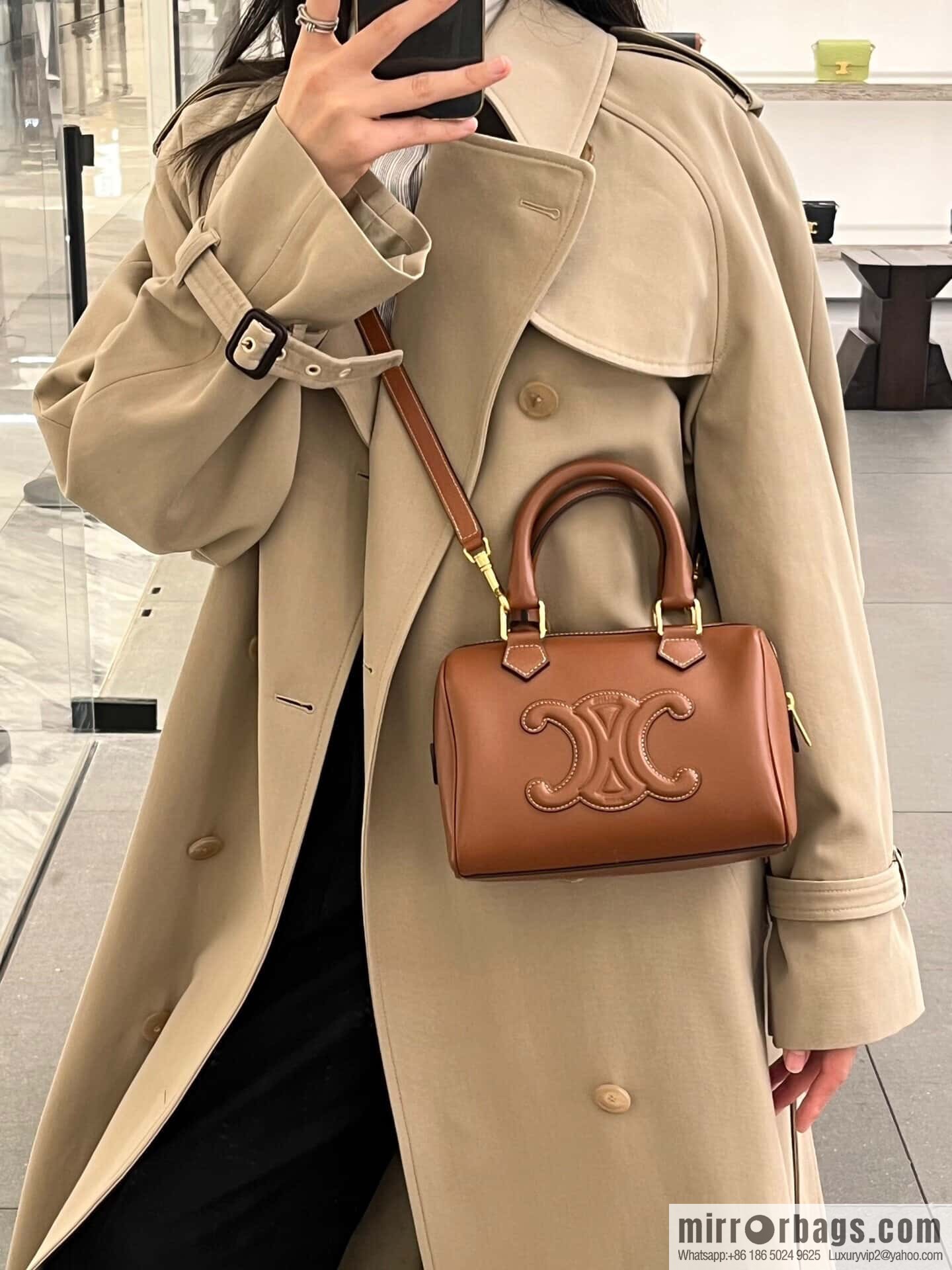 [Premium quality, all-steel hardware γπππππ‘π| small smooth cow leather (fabric) Boston model: 113773